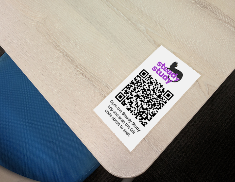 QR code on table